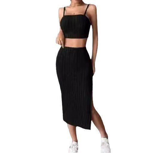 Ensemble femme débardeur moulant et jupe taille haute