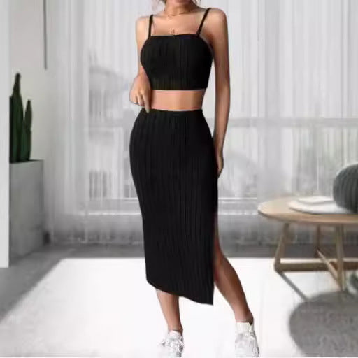 Ensemble femme débardeur moulant et jupe taille haute