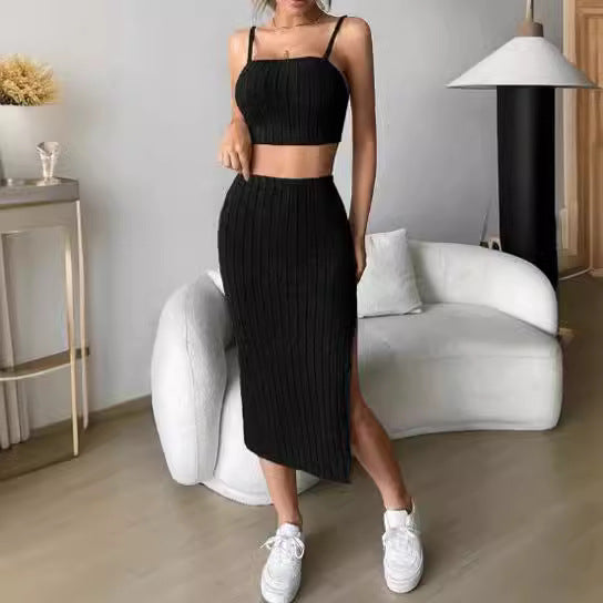 Ensemble femme débardeur moulant et jupe taille haute