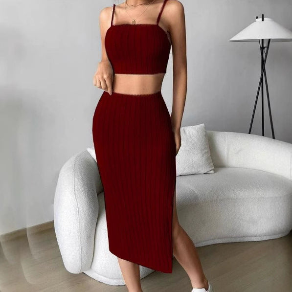 Ensemble femme débardeur moulant et jupe taille haute